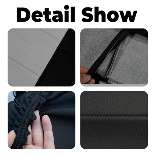 ESMING 60/40 Front Split Bench Seat Covers for Chevy Colorado GMC Canyon 2004 2005 2006 2007 2008 2009 2010 2011 2012 with Console Armrest Protector Accessories Knitted Fabric Breathable-Black by ESMING - Used condition - Image 5