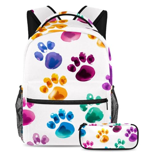 Sac à dos motif chien et pattes idéal pour l'école primaire