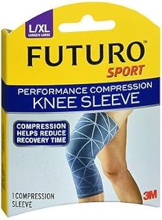 Futuro Sport Performance Compression Knee Sleeve Large/X-Large - 1 Sleeve, Pack of 2