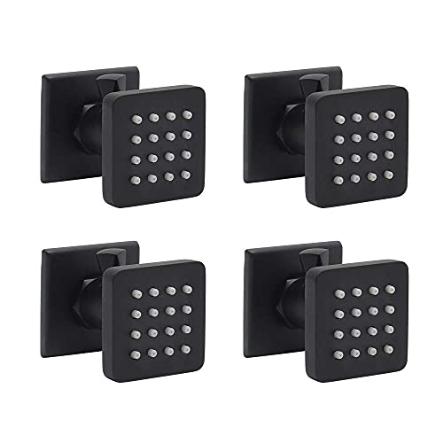 Backnets Shower Body Spray Solid Brass Massage Jets Wall Mount, Matte Black Showerhead Can Swivel, Flow Can Be Controlled (4pcs, Matte Black)