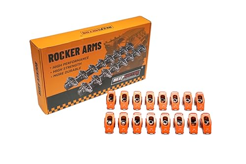 DEEPMOTOR Enhanced 2024-T6 Aluminium Full Roller Rocker Arms for Chevy SBC 350 1.6 Ratio 3/8'' Set + Nuts