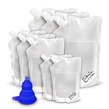 Porta Flasks Cruise Liquor Bags Kit - Sneak Alcohol on Cruises - Concealable & Reusable Heavy Duty Bags (3 X 32 Oz, 3 X 16 Oz, 2 X 8 Oz)