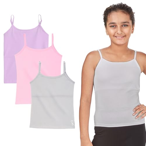 Image of YouGotPlanB Cotton Padded Camisole | Pack of 3 | Ages 8-16 Years | Built-in Light Padding | Full Coverage | Ideal for School