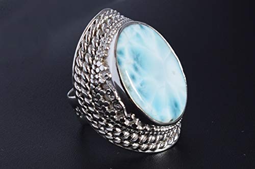 Bague Larimar en argent délicate idée cadeau bague bohème réglable - 4