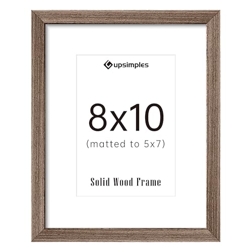 Image of upsimples 8x10 Picture Frame Solid Wooden, Nursery Decor, 1Pack Brown