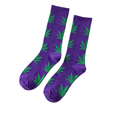 Aswer Men 1 Pairs Marijuana Weed Leaf Printed Cotton Socks Athletic High Crew Socks Color#16 #TOP1