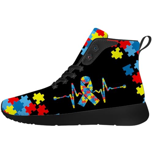 Autism Shoes for Men Women Autism Awareness High Top Sneakers High Top Shoes Gifts for Mom Dad3
