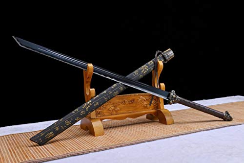 Tang Dao,War Sword(Forged High Carbon Steel balde,Leatherette Scabbard) Heat Tempered,Chinese Sword