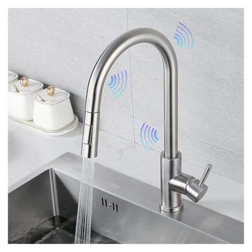 Grifo táctil de cocina KH-1015 negro con sensor monomando giratorio G3/8 4