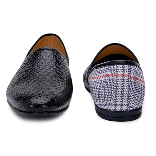 Image of San Frissco Men's Embroidered Mojaris Casual Slip-On Shoes | Soft Cushioned Footbed Insole with TPR Sole | Stylish Lightweight Jutti Perfect for Party Weddings Festive Season