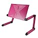 Produktbild WeiCYN Einstellbare Computer-Schreibtisch Klapptisch Laptop Notebook-Ständer Bett-Behälter-Aluminiumlegierung beweglicher Anti-Skid Tisch Büromöbel (Color : Rose Red)