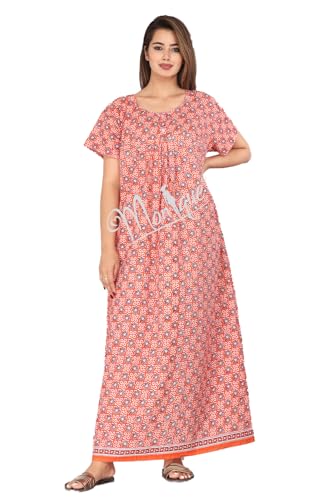 Image of Monique Brand 100% Pure Cotton Nighty for Woman | Floral Gown for Women Night Wear | Cotton Nighty for Women Stylish | Maxi for Women Cotton