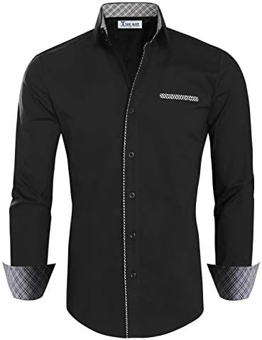 Mens Premium Casual Inner Contrast Dress Shirt