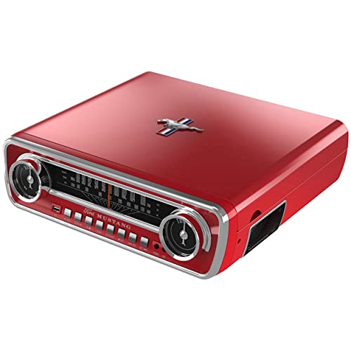 ION Audio Mustang LP - 4-in-1 Vinyl Record Player/Turntable with Built In Speakers, Plus a Radio, USB Playback and Aux Input - Vibrant Red Finish
