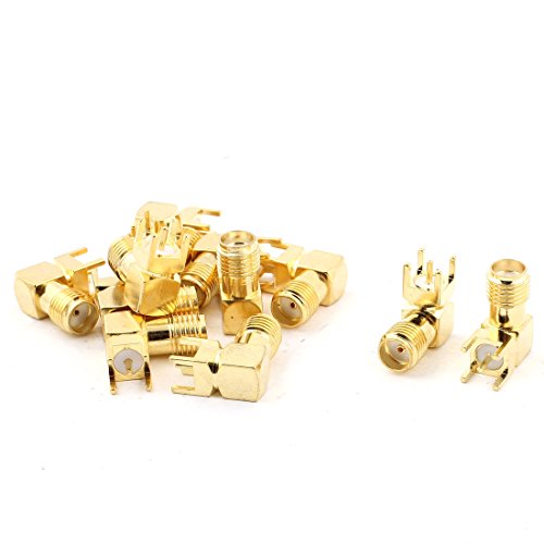 uxcell adaptador conector RF SMA hembra ángulo derecho PCB x12 miniatura 1