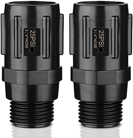 Pressure Regulator 25 PSI, 3/4" FHT × 3/4" MHT, Pressure Reducer Low Flow Valve ideal for Drip Irrigation System (2-Pack)