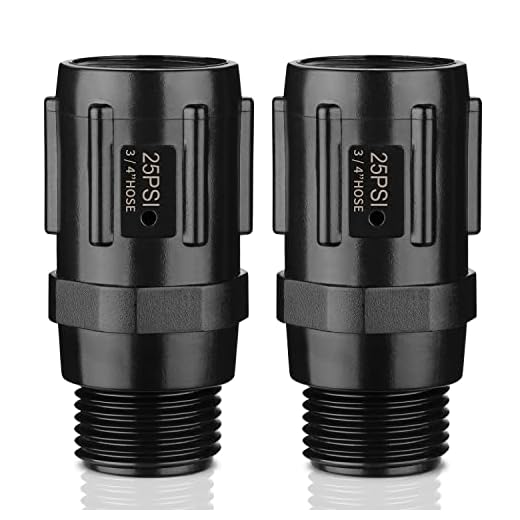 [2023 Upgraded] Pressure Regulator 25 PSI, 3/4" FHT × 3/4“ MHT, Pressure Reducer Low Flow Valve, Great for Drip Irrigation System (2 Pack)