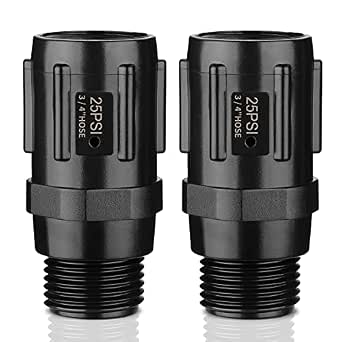 Pressure Regulator 25 PSI, 3/4" FHT × 3/4" MHT, Pressure Reducer Low Flow Valve (2-Pack)