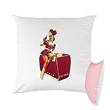 Mygoodprice Coussin Bicolore imprimé 40x40 cm Pinup Coca Rose