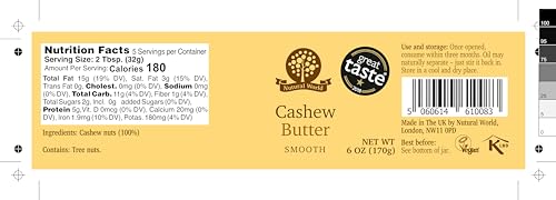 image for Nutural World - Smooth Cashew Nut Butter (170g) Great Taste Award winn