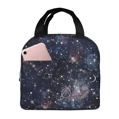 Sac à lunch à imprimé galaxie contenant boîte à lunch étanche enfant