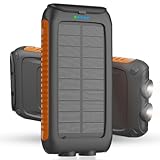 Solar Charger Power Bank 49800mAh Portable Solar Phone Charger with 2 USB-A and Type-C Interface, 15W Fast Charging for iPhone, Samsung etc. Portable Battery Charger with Dual Flashlight for Camping