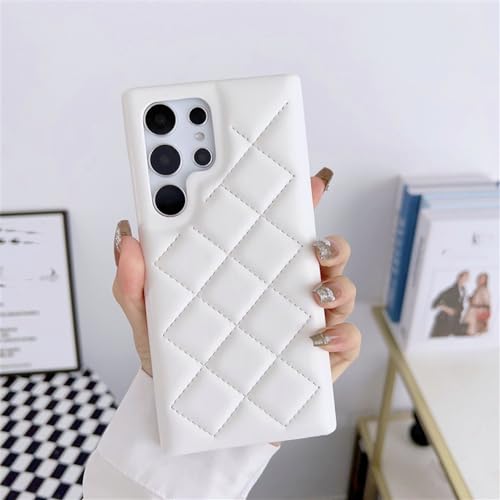 Protection en cuir PU haut de gamme motif diamant 3D pour Galaxy S24 Plus