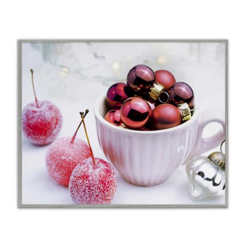 Gleaming Red Christmas Ornaments, 11 x 14 Inch Framed Giclée Print