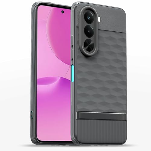 Image of Pikkme Back Cover for Realme P4x 5G Camera Protection 3D Hexa Cube Design Silicone Protective Bumper Case (Grey)