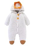Happy Cherry Baby Hooded Footies Bunting Onesie Snowsuit Outfit Fleece Hooded Romper Jumpsuit Snow Wear