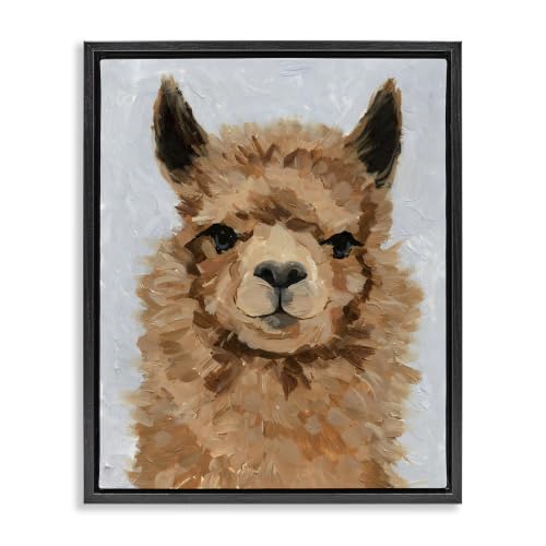 Fuzzy Llama Farmhouse Animal, 25 x 31 Inch Canvas in Floater Frame