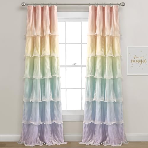 Lush Decor Rainbow Ombre Nerina Light Filtering Window Curtain Panels