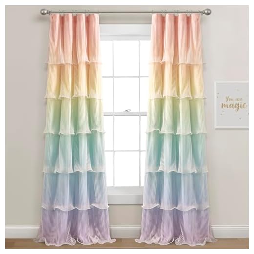 Lush Decor Rainbow Ombre Curtains for Kids