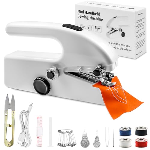 Mini máquina de coser eléctrica portátil 2 en 1 con accesorios, ideal para principiantes, hogar, viajes y proyectos de costura DIY