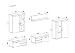 SelectionHome - Mueble Comedor, Salon Moderno con Leds, Acabado en Blanco Brillo...