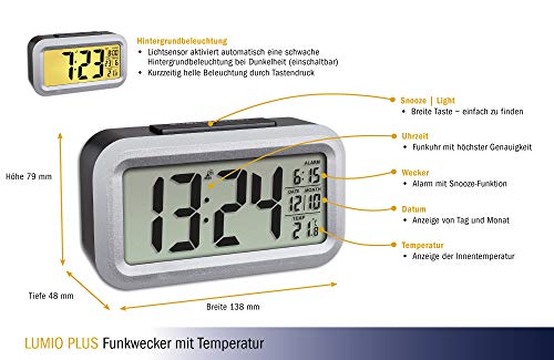 Tfa Dostmann Lumio Sveglia Radiocontrollata Nero - 5
