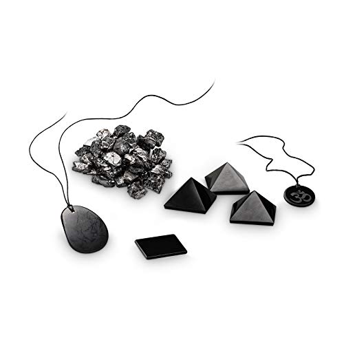 50g Edelschungit, 3x Pyramide, 2x Halskette, 1x Smartphone-Schutz | Schungit-Set | Bovis | Shungite | Schungitpyramide | Wasseraufbereitung