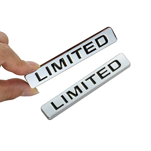 Image of 2Pack Limited Door Trunk Window Emblem Fender Trim 3D Metal Badge Sticker Decal Letter with Adhesive Tape (Silver Black)
