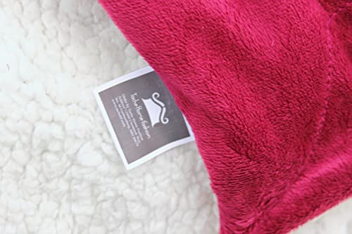 Tache Home Fashion Holiday Sherpa Micro Fleece Throw Blanket, 50" X 60", Red #TOP4