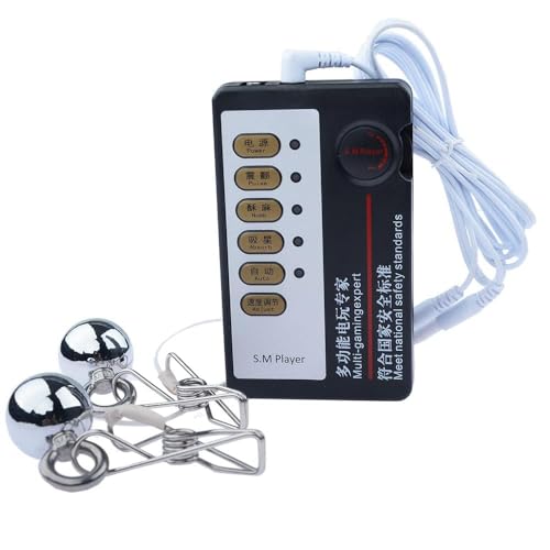 Iron- Ball,Electric Shock Nipple Clip Chain, Adjustable BDSM Nipple Clamps for Exciting Sexual Pleasure,Women Electric Nipple Clamps, Electric Shock Nipple Clips Sweater g5