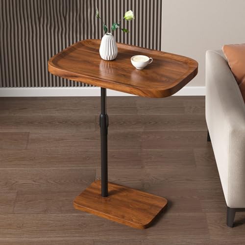 Mesa auxiliar en forma de C de madera regulable para sofa