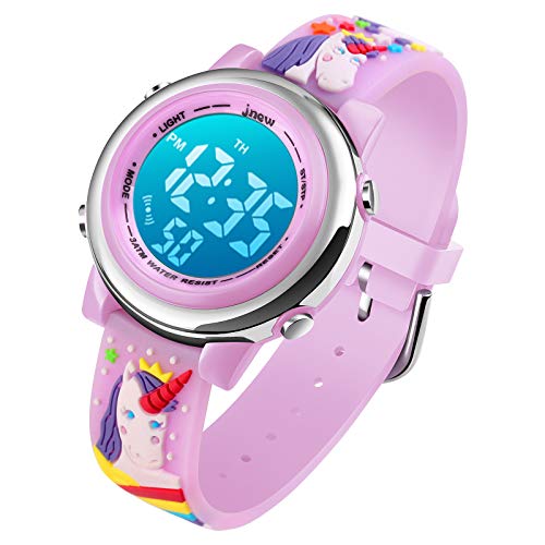 Cofuo Kids Digital Sport Waterproof Watch For Girls Boys, Kid Sports Outdoor Led Electrical Watches With Luminous Alarm Stopwatch Child Wristwatch - Unicorn Lavender #TOP25