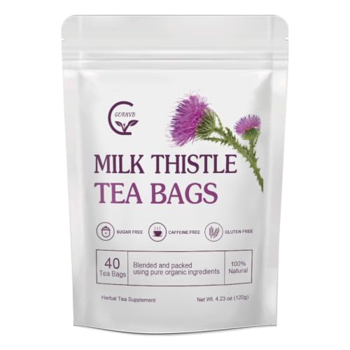 Organic Milk Thistle Tea Bags, 40 Teabags, 3g/Bag - Supports Liver Function, Liver Detox and Overall Health, Certified Free