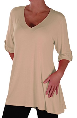 Tunique basique col en V femme grandes tailles Shellie EyeCatch Plus