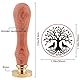 SUPERDANT Baum des Lebens Wachssiegelstempel 2 Heulender Wolf Unter Baum Wachsstempel 30 mm Siegelstempel Mit Abnehmbarem Messingkopf Holzgriff Für Party Hochzeitseinladung Grußkarte