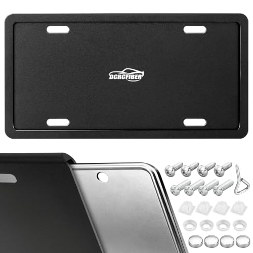 DCRCFIBER Aluminum Alloy License Plate Frame 4 Hole License Plate Frame