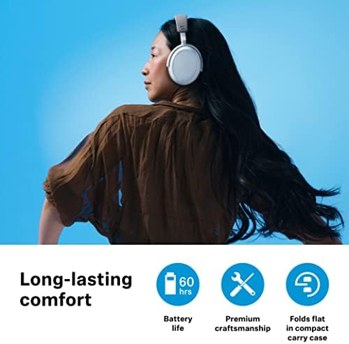 Sennheiser MOMENTUM 4 Wireless Headphones, Bluetooth for Crystal-Clear Calls w/ Adaptive Noise Cancellation, 60h Battery Life, Customizable Sound & Lightweight Folding Design, Black