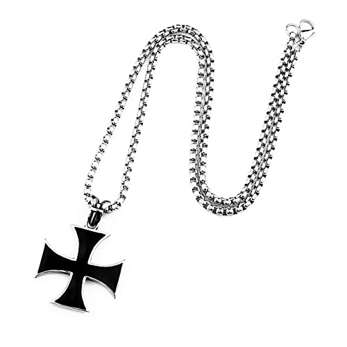 Stainless Solid Steel Unique Trendy Iron Cross Necklace Pendant For Man & Woman Lover Gift