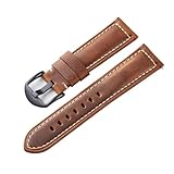 ERAKAFZTTK Cinturino in Pelle retrò Universale 20mm 22mm Adatto for Samsung Adatto for Huawei Watch Cinturino in Pelle di Mucca rapido Accessori(Dark Brown Black,22mm)