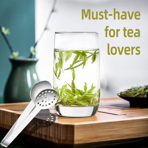Premium Stainless Steel Tea Bag Squeezer Tongs, 6.1 Inch Length, Reusable Kitchen Tool for Hot Tea and Lemon